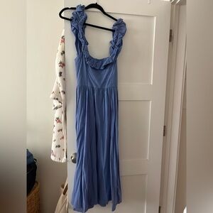 Free People Blue Ruffle Dress